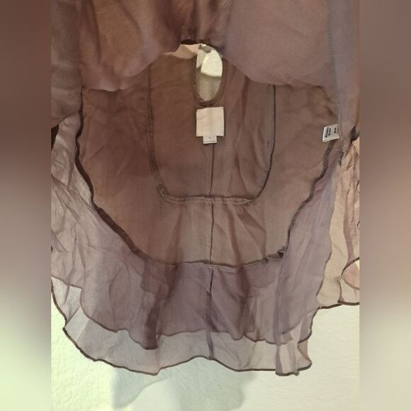Line & Dot 100% silk blouse, layered ruffles, beading details women's size small - Picture 4 of 7